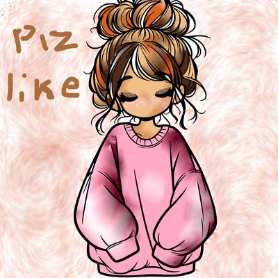 girl with baggy sweatshirt and messy bun