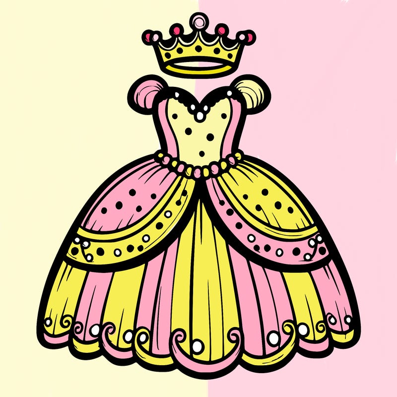 gown with tiara