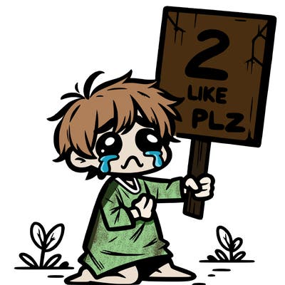 small poor toddler crying with sign that says 2 like plz