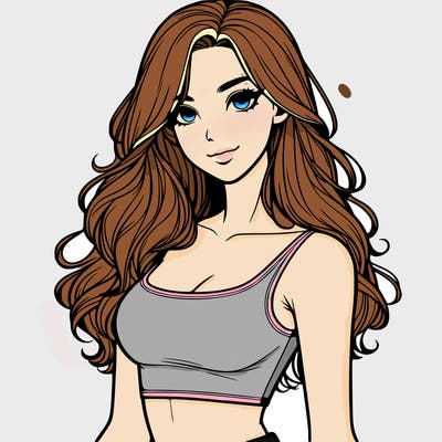 realistic girl with crop top