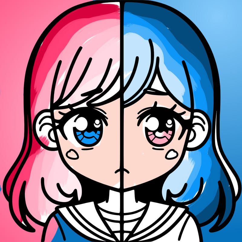 a split of a girl