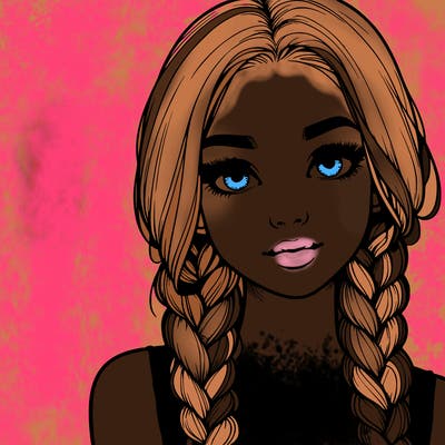 realistic girl with braids