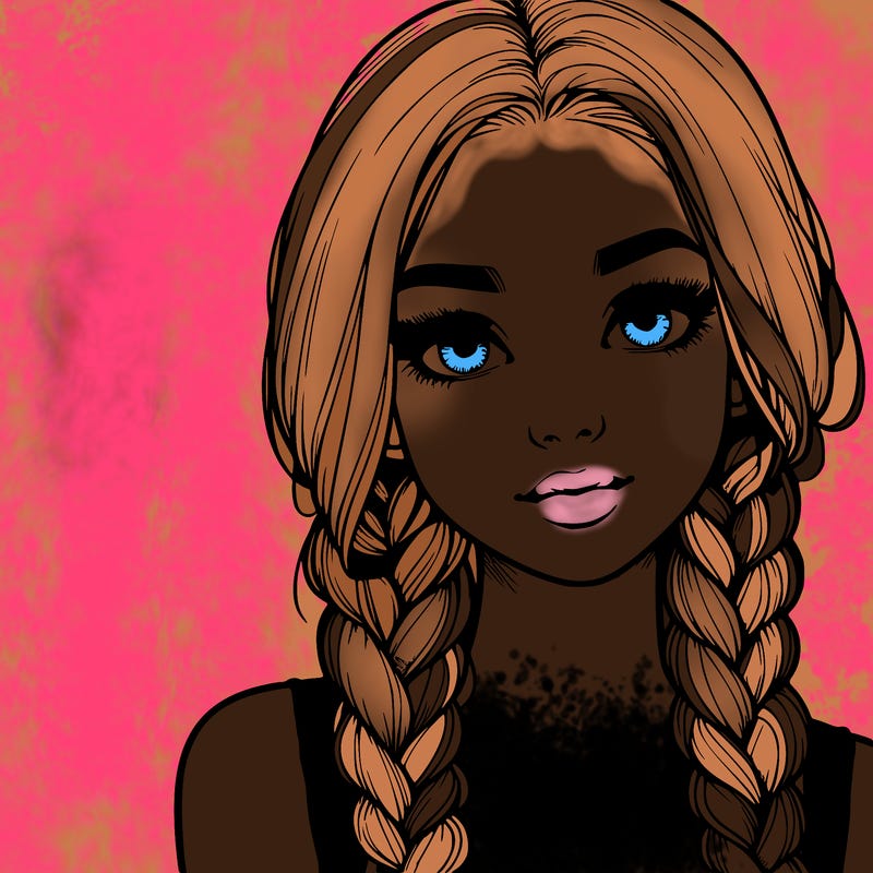 realistic girl with braids