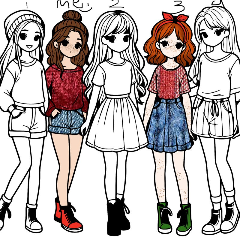 a group of five girls