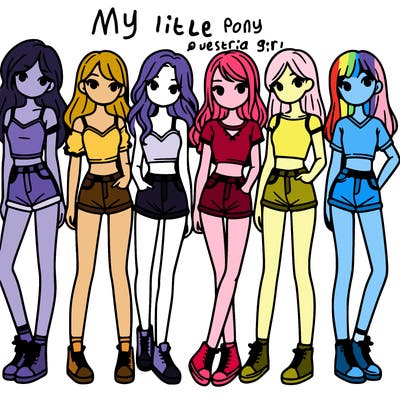 a group of girls wearing crop tops and shorts