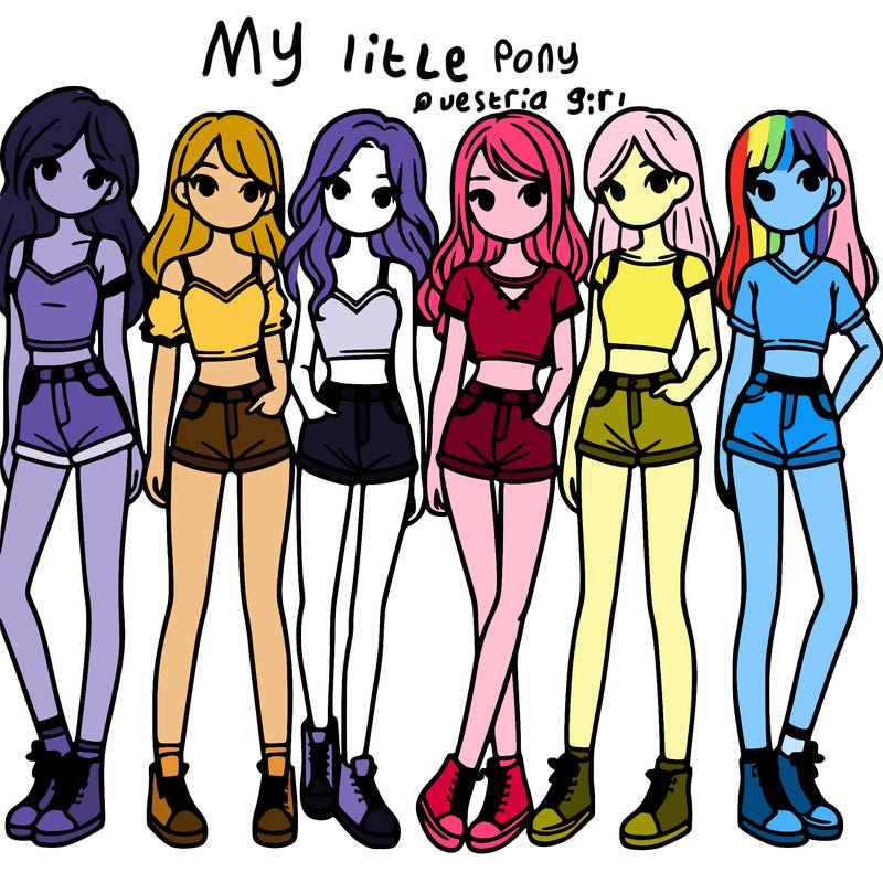 a group of girls wearing crop tops and shorts