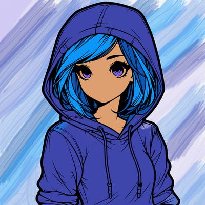 realistic girl with hoodie