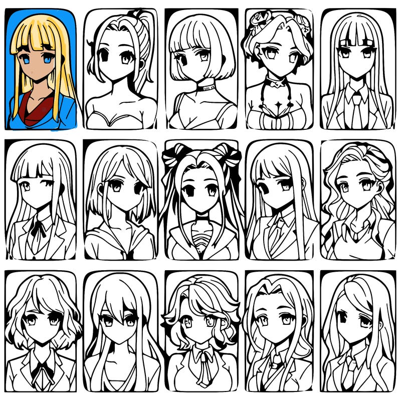 girls that look diffrent anime