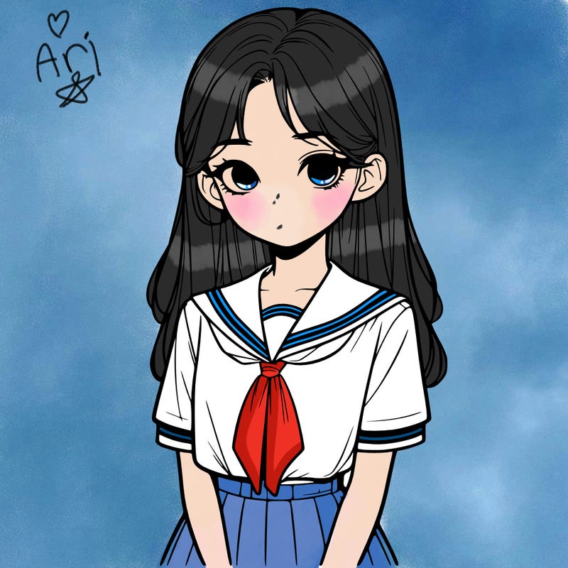 a realistic girl in a school uniform