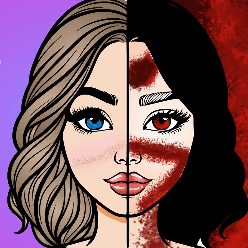 realistic girl split half