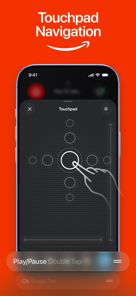 Touchpad navigation interface on the Firestick TV Remote app
