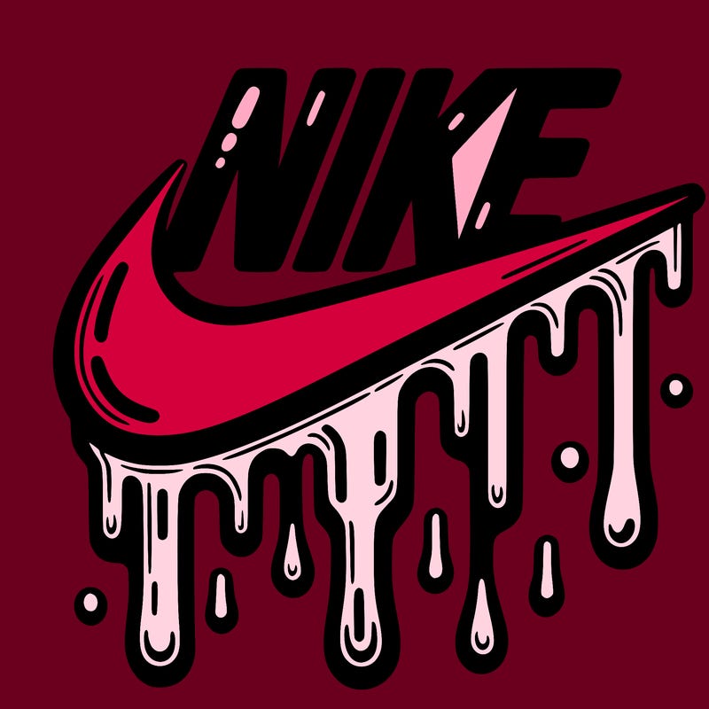 dripping nike logo