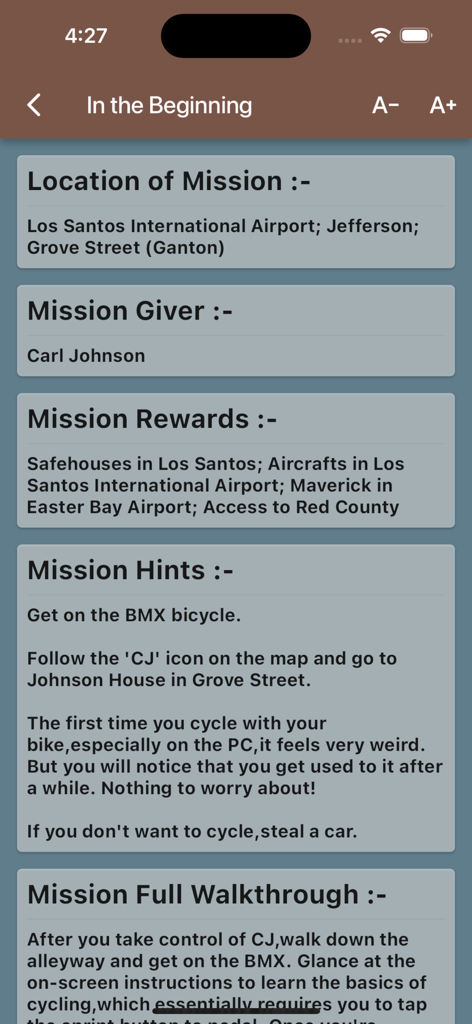 Detailed mission walkthrough and guide for GTA San Andreas mission In the Beginning