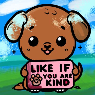 make a sign that says like if you are kind with a cute little dog