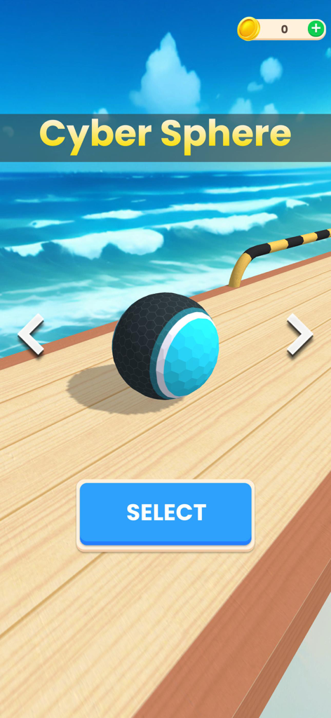 Going Balls 3D - Rollance - Cyber Sphere ball skin selection menu in Going Balls 3D