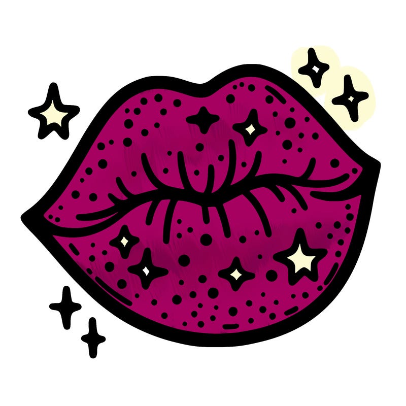 glittery lip