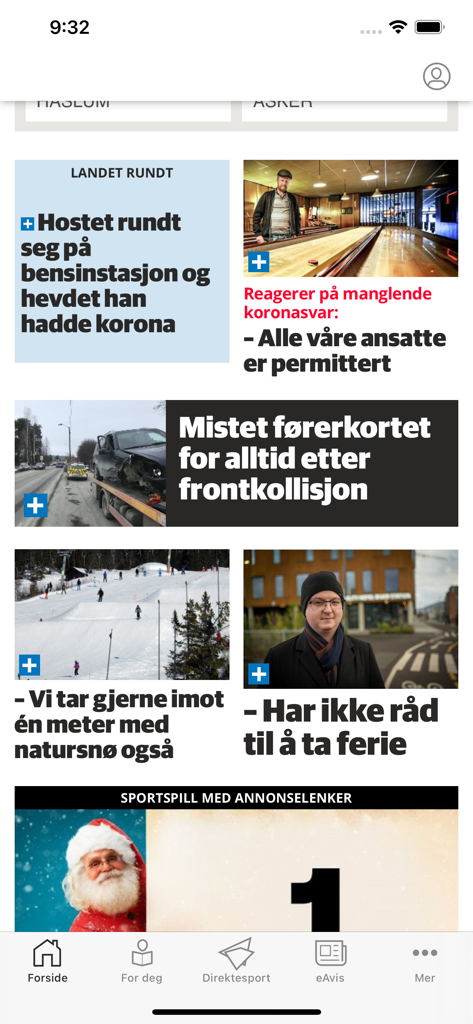 Rakkestad Avis nyheter - Feed de notícias do aplicativo Rakkestad Avis nyheter apresentando artigos de notícias noruegueses e menu de navegação