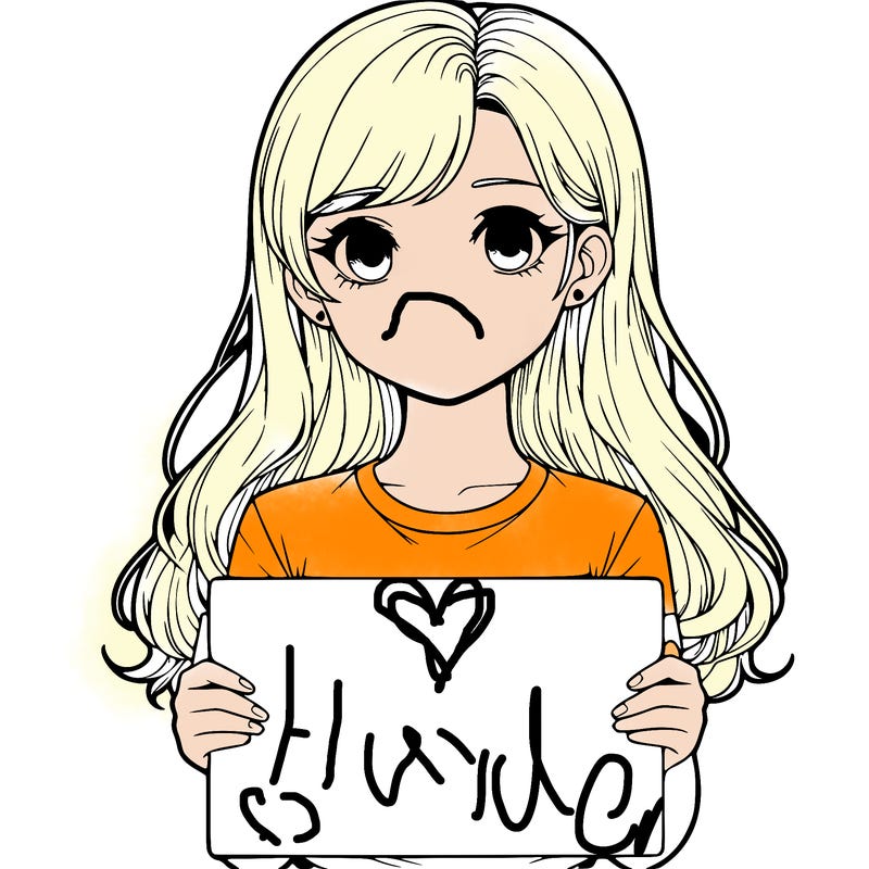realistic girl holding a sign