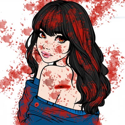 realistic girl with bangs looking over her shoulder