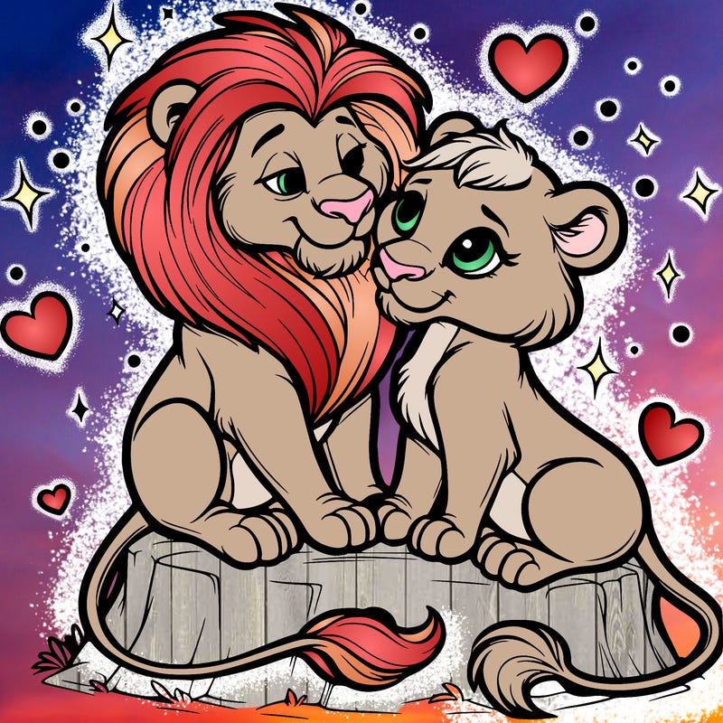 lion and lioness inlove