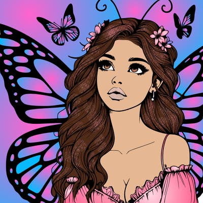 butterfly fairy realistic girl
