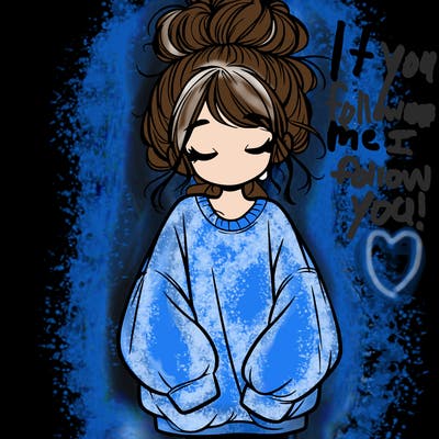 girl with baggy sweatshirt and messy bun