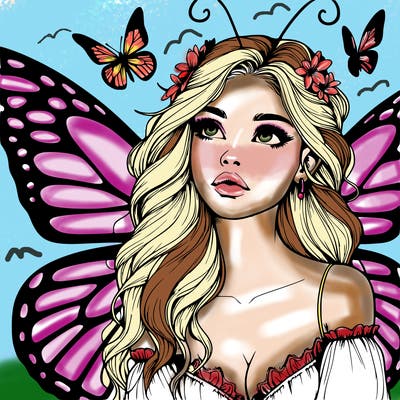 butterfly fairy realistic girl