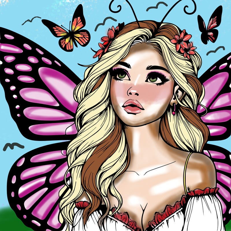 butterfly fairy realistic girl
