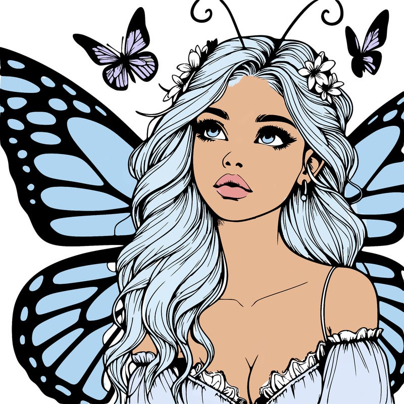 butterfly fairy realistic girl