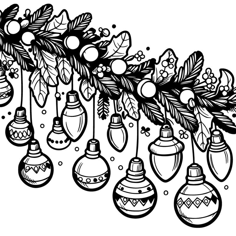 christmas garland with big bulbs