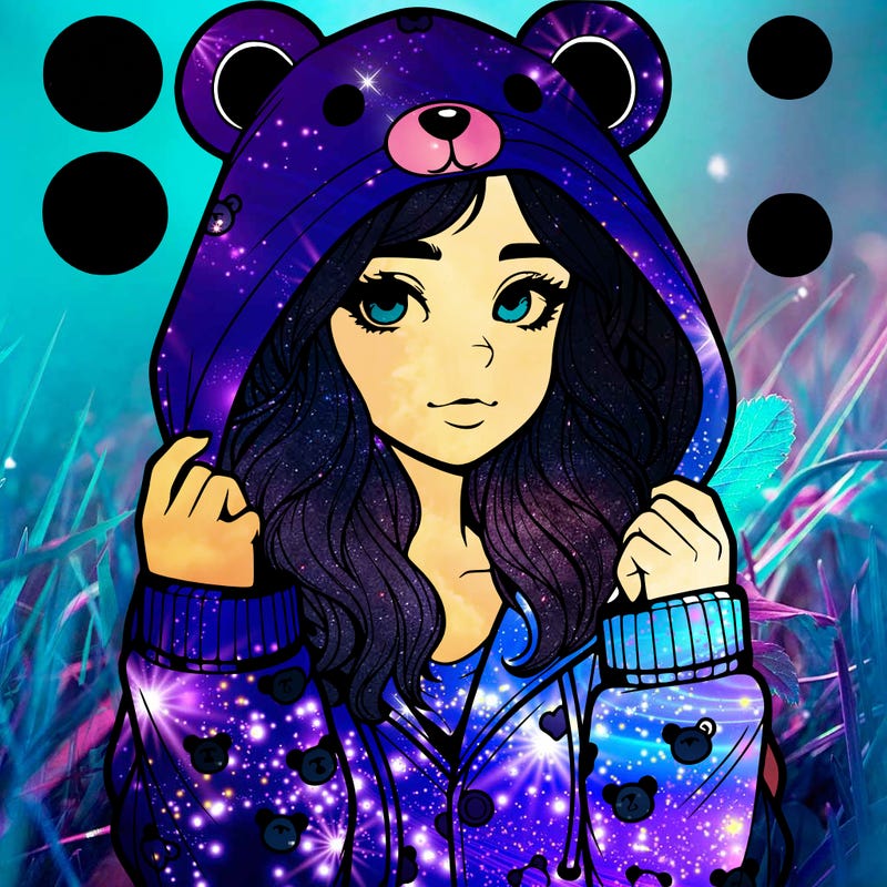 realistic girl in a animal pjs hoodie