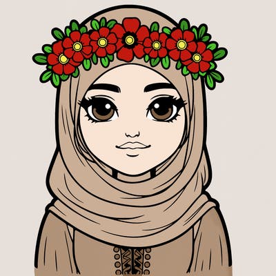realistic girl with flower crown