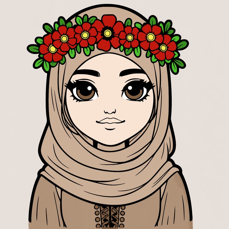 realistic girl with flower crown