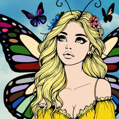 butterfly fairy realistic girl