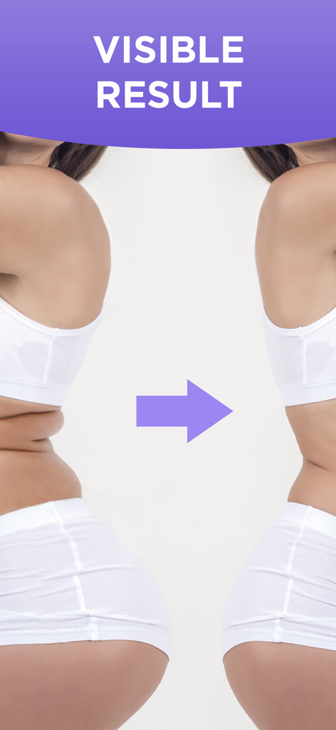 ZuFit: Home Workout for Women - Before and after comparison showing visible results of home workouts for women