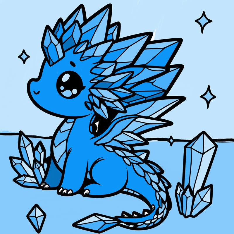 little cute crystal dragon