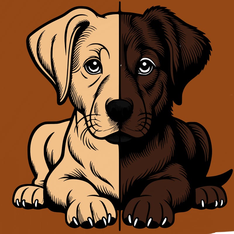 realistic dog split picture