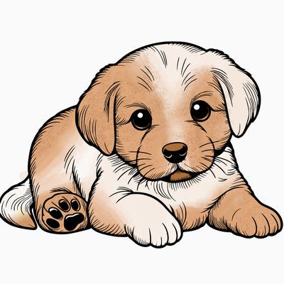 a cute realistic puppy