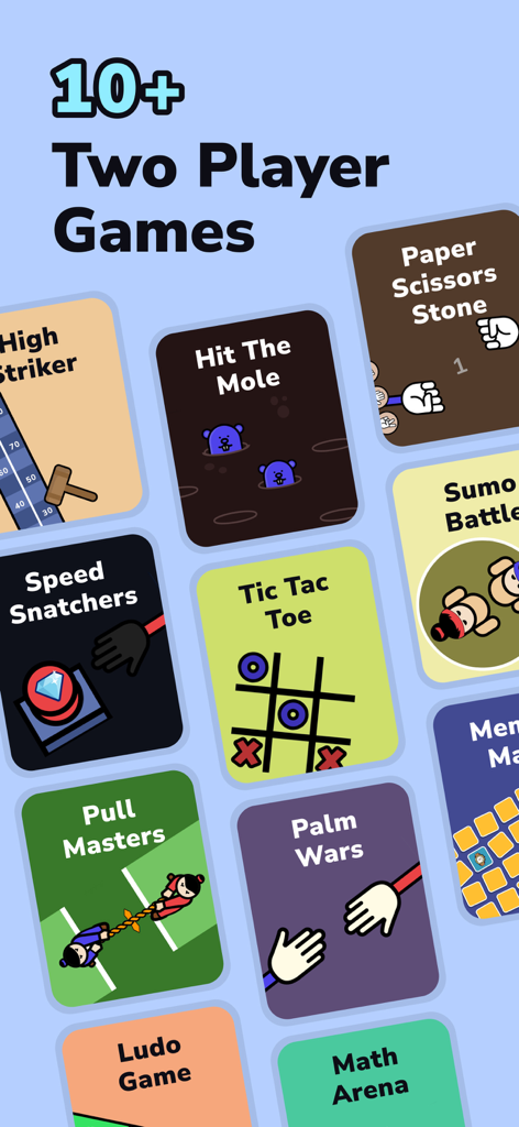 Two Player Games - DuoPlay - A collection of over 10 two-player mini-games including Tic Tac Toe and Sumo Battle.