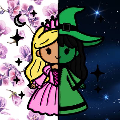 split princess and witch