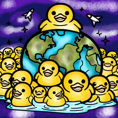 rubber ducks taking over the earth