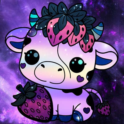 cute strawberry cow