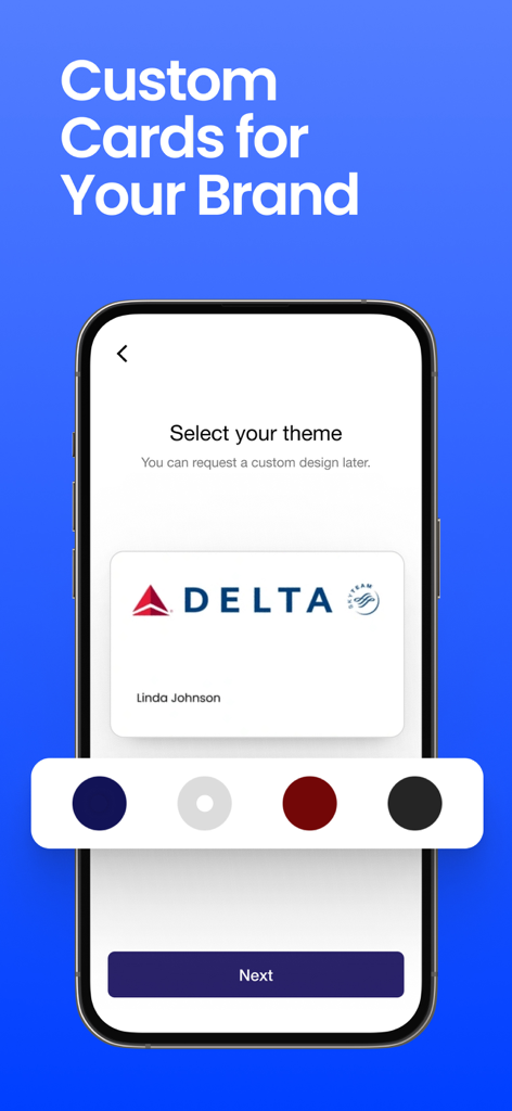 Covve - Digital Business Card - Smartphone screen showing the theme selection for a custom digital business card in the Covve app