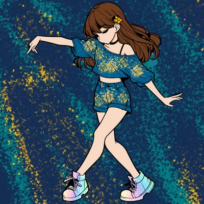 realistic girl danceing