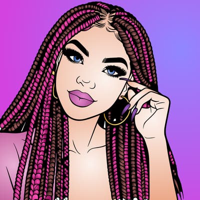 beautiful woman with box braids
