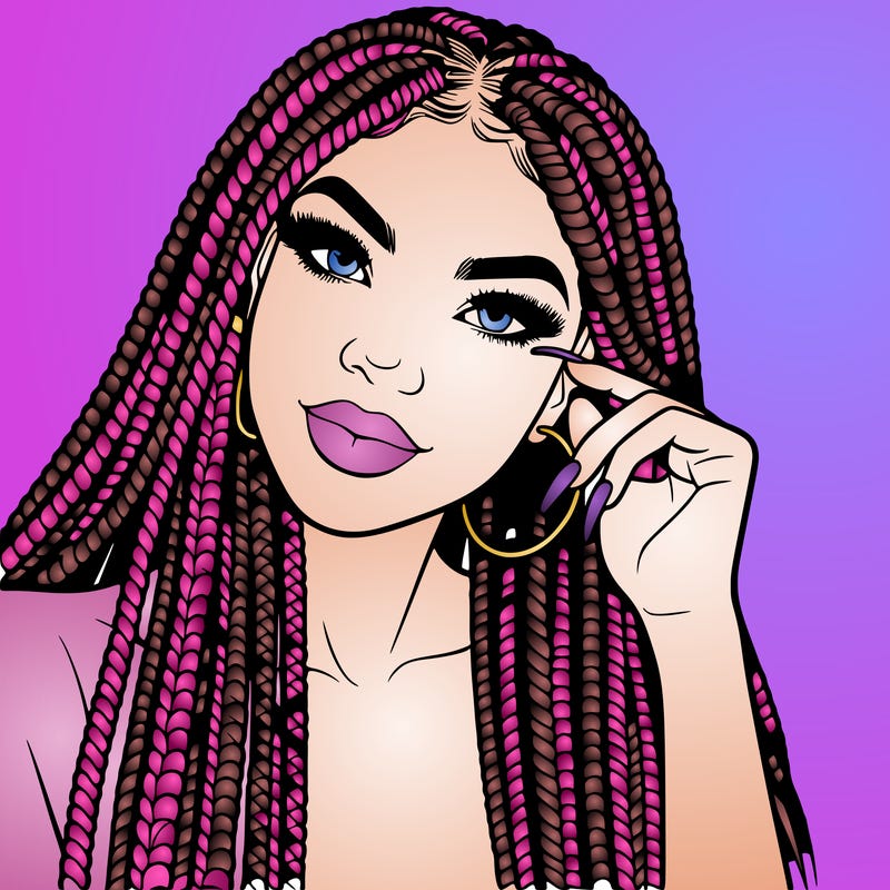 beautiful woman with box braids