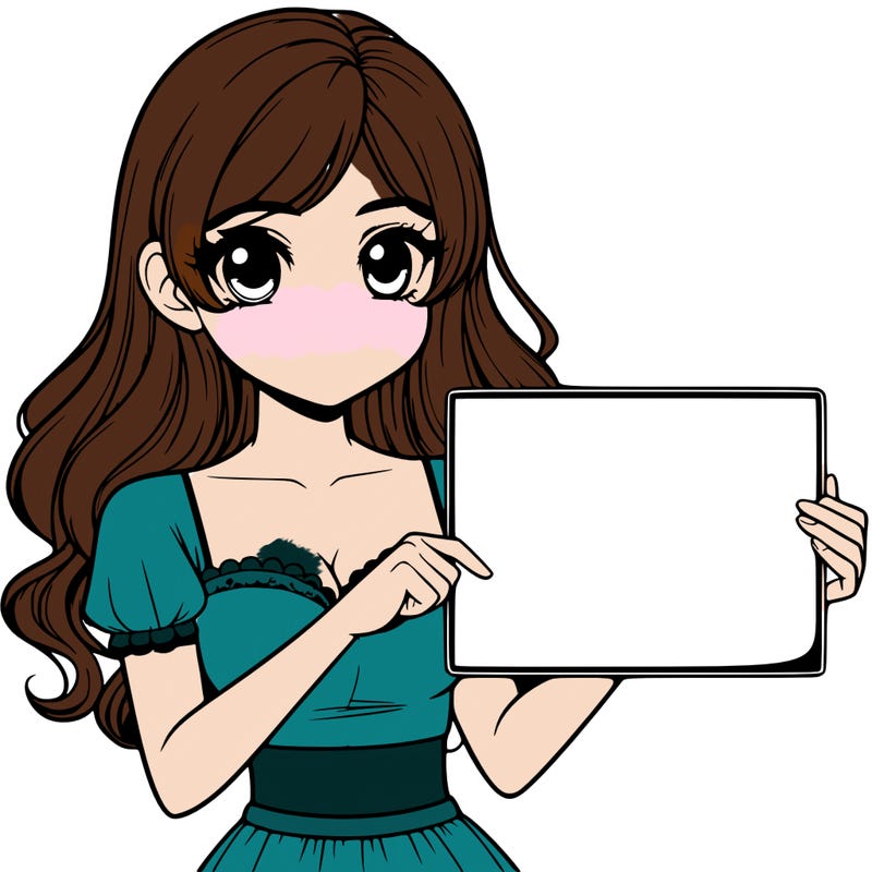 realistic pretty girl holding blank sign