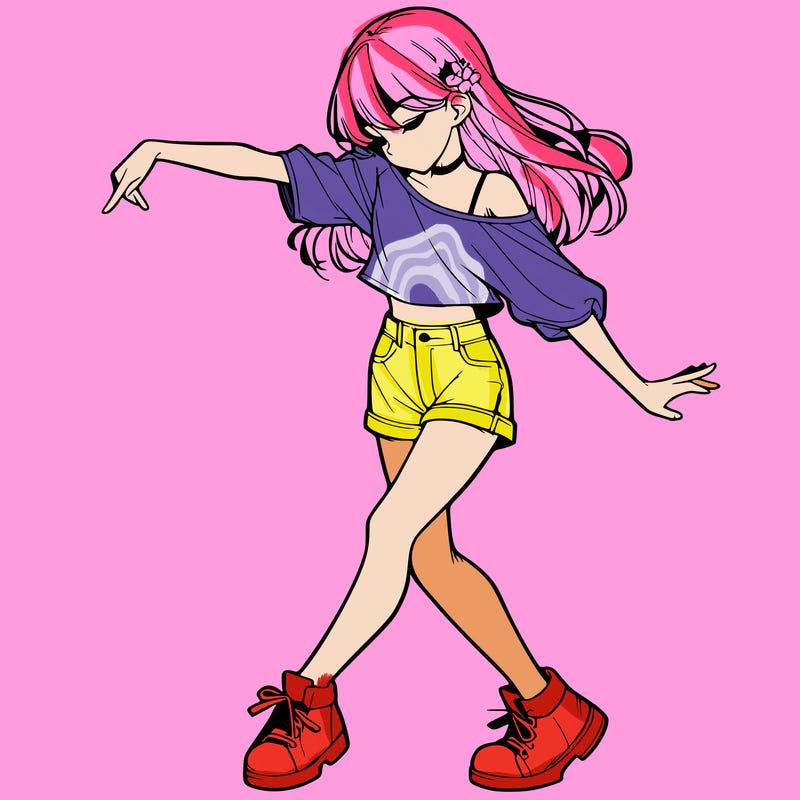 realistic girl danceing