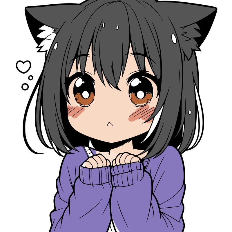 shy anime catgirl
