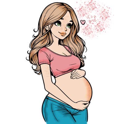 realistic pregnant girl